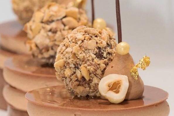 Hazelnut burns white chocolate and ferero rocher